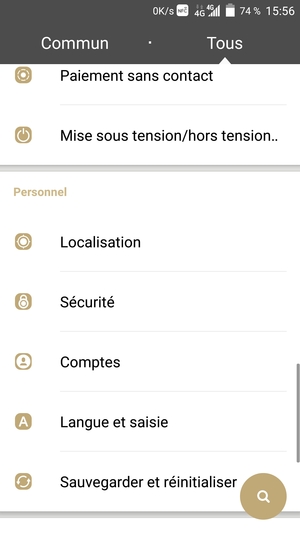 Faites défiler et sélectionnez Sécurité