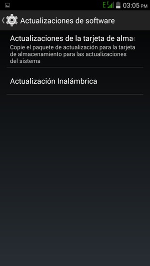 Seleccione Actualización Inalámbrica