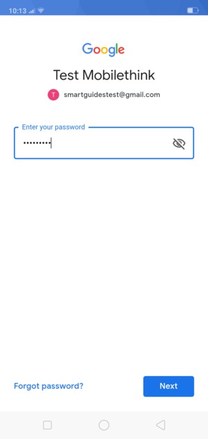 Enter your password and select Next