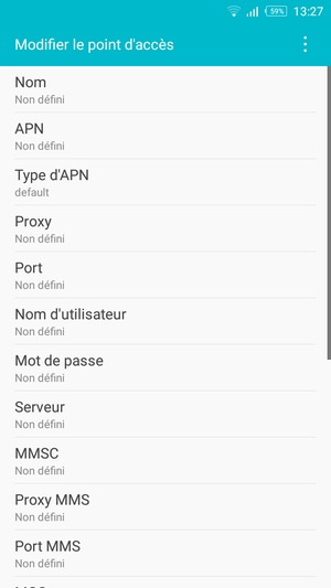 Saisissez les informations MMS
