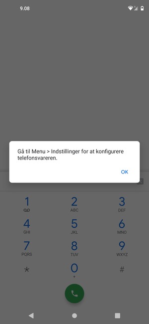 Hvis din telefonsvarer ikke er sat op, vælg OK
