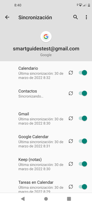 Su información será sincronizada