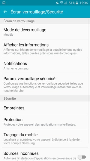 Votre téléphone est maintenant sécurisé par un écran de verrouillage