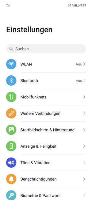 Wählen Sie Mobilfunknetz