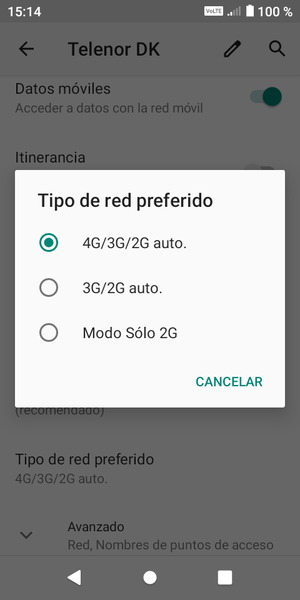 Seleccione la opción deseada