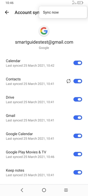 Select Sync now