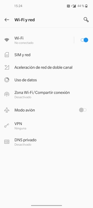Seleccione SIM y red