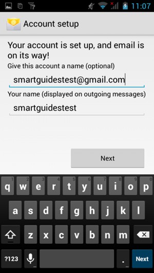 Give your account a name and enter your name. Select Next