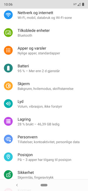 Velg Nettverk og internett