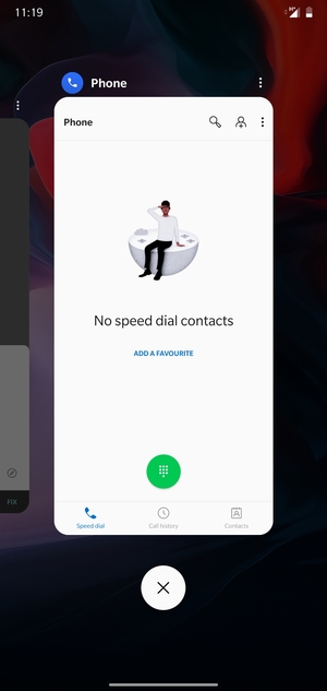 Select the Delete  icon to close all running apps