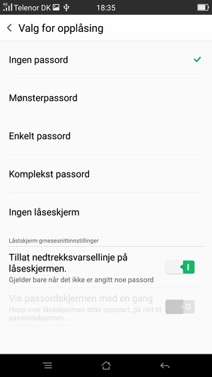 Velg Mønsterpassord