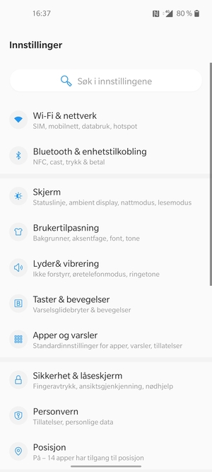Velg Sikkerhet & låseskjerm