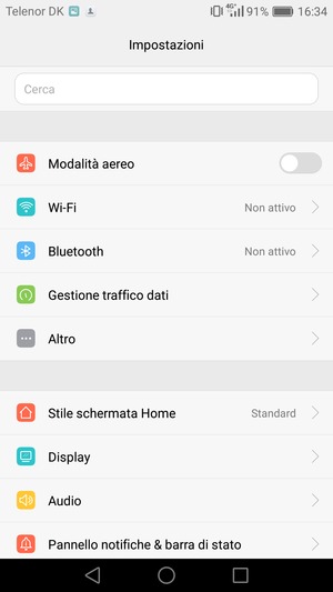 Seleziona Wi-Fi