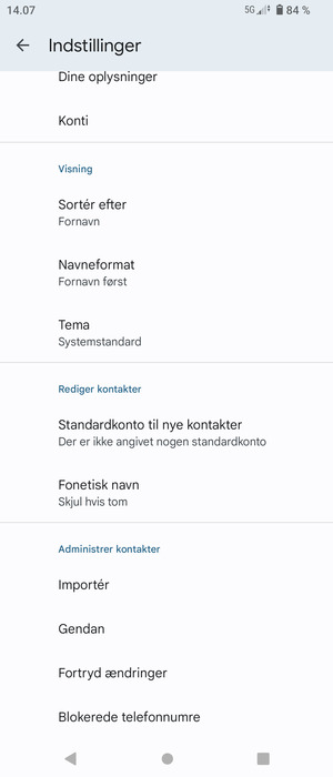 Scroll til og vælg Importér