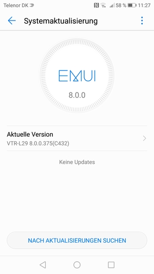Falls Ihr Handy aktualisiert ist, wird Ihnen der folgende Bildschirm angezeigt