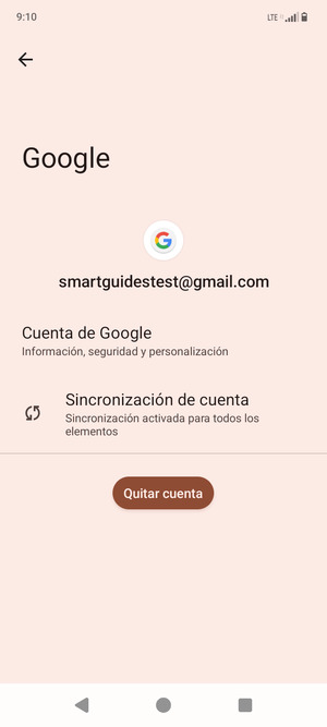 Seleccione Sincronización de cuenta