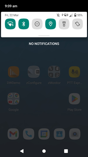 Slide down the top menu again