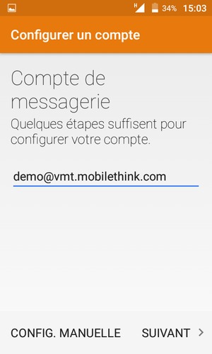 Saisissez votre adresse e-mail et sélectionnez SUIVANT