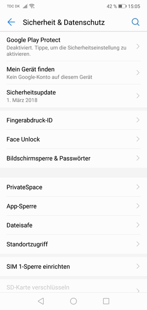 Wählen Sie SIM-Kartensperre / SIM-Sperre einrichten