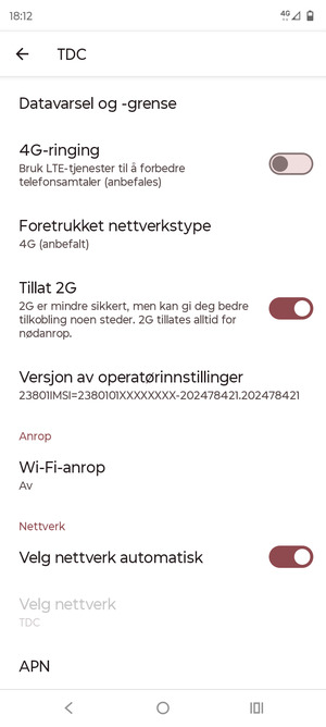 Bla til og velg APN