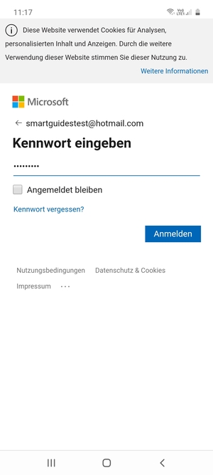 Geben Sie Ihre Passwort ein und wählen Sie Anmelden