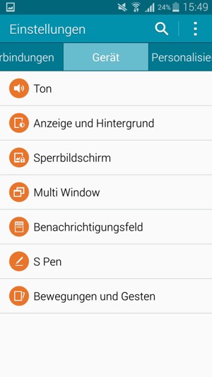Um Ihre Bildschirmsperre zu aktivieren, gehen Sie zum Gerät Menü und wählen Sie  Sperrbildschirm