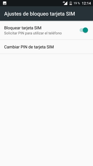 Seleccione Cambiar PIN de tarjeta SIM