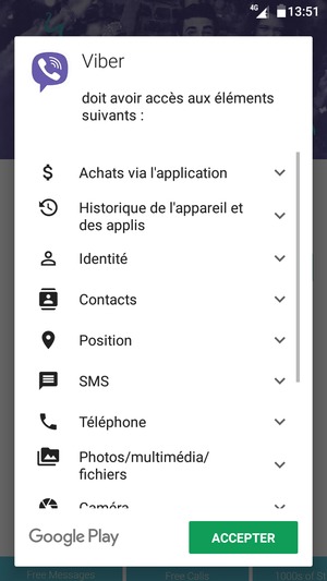 Sélectionnez ACCEPTER