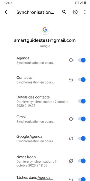 Vos informations seront synchronisées