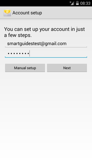 Enter your Gmail or Hotmail address and password. Select Next