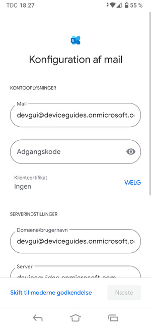 Indtast din adgangskode