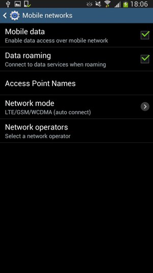 Turn Data roaming on or off