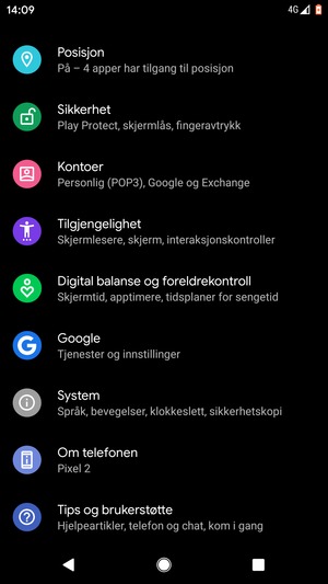 Bla til og velg Posisjon