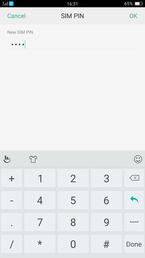 Enter your New SIM PIN and select OK