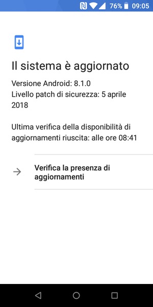 Seleziona Verifica la presenza di aggiornamenti