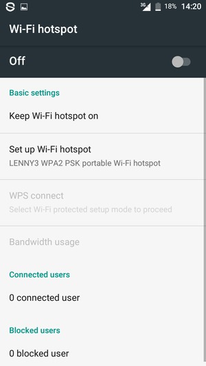 Select Set up Wi-Fi hotspot