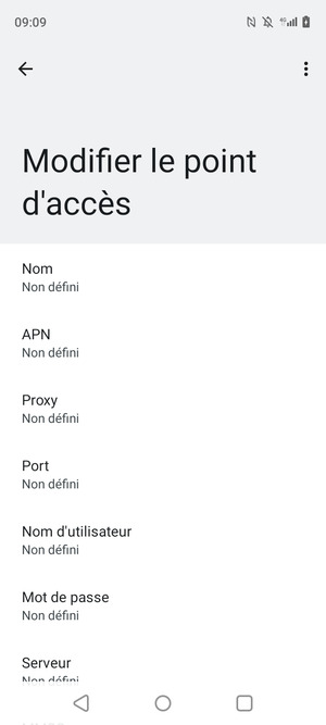 Saisissez les informations Internet