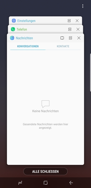 Wählen Sie ALLE SCHLIESSEN