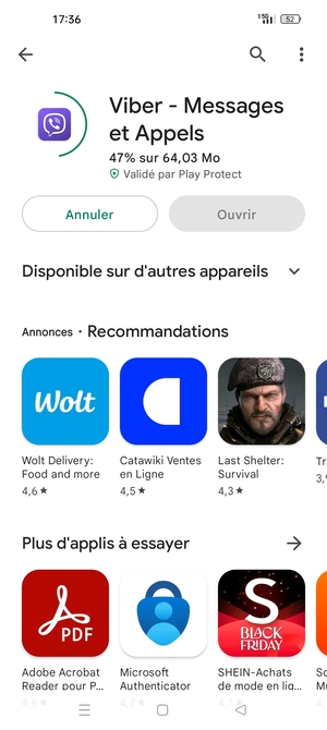 Veuillez attendre la fin de la procédure d'installation