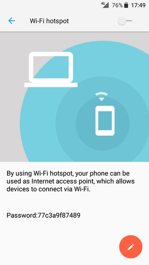 Turn on Wi-Fi hotspot