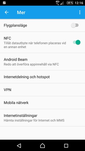 Välj Mobila nätverk
