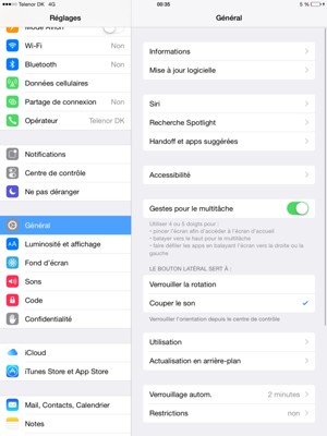 Sélectionnez Général puis Mise à jour logicielle
