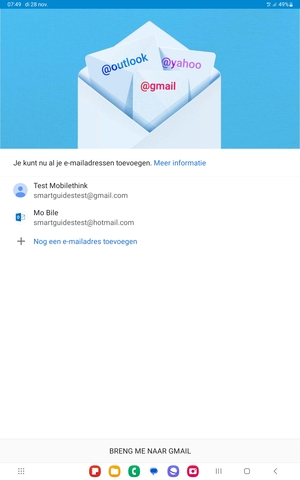 Selecteer BRENG ME NAAR GMAIL