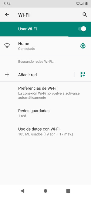 Ahora está conectado a la red Wi-Fi