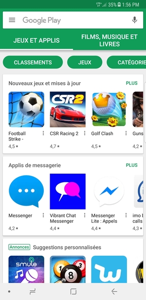 Sélectionnez la barre de Recherche