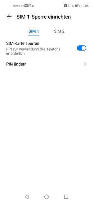 Wählen Sie SIM 1 oder SIM 2 und wählen Sie PIN ändern