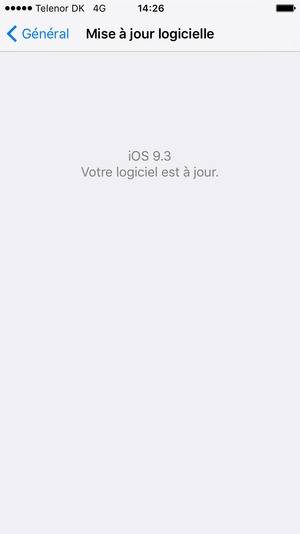 Si votre iPhone est à jour, vous verrez l'écran suivant.