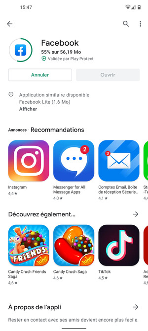 Veuillez attendre la fin de la procédure d'installation
