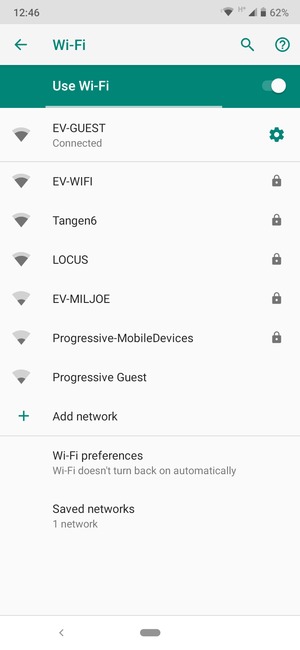 You are now connected to the Wi-Fi network