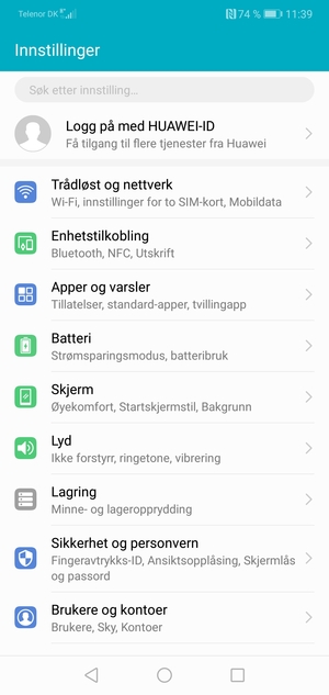 Velg Trådløst og nettverk